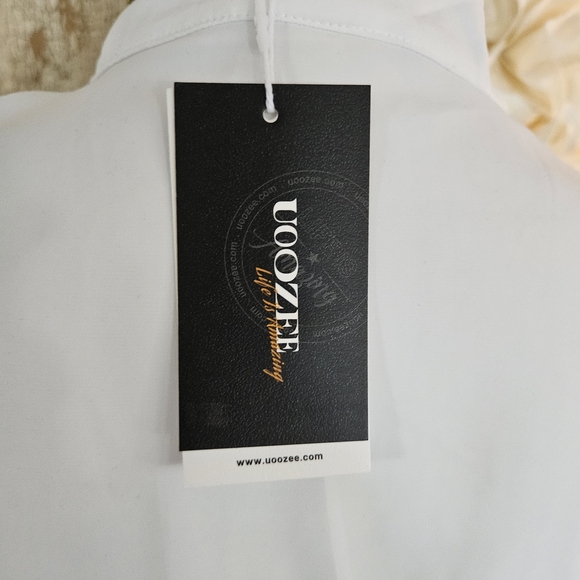 Elegant White Pleated-Front Maxi Dress with Long Sleeves - Picture 12 of 13